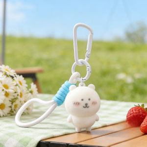 Bandai | Flocked Joke Bear Hanging Item Keychain Cute and Soft Little Plush Doll Small Hanging Piece Girl-themed Schoolbag Accessory