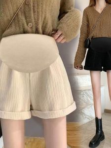 Shorts for Pregnant Women Fall and Winter Outer Wear Trendy Mom Chenille Loose Wide Leg Leggings Spring/Autumn Maternity Pants Winter