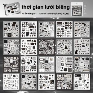 20 Trang Sticker Décor Phong Cách Mỹ Retro Không Cần Đục Lỗ Giấy Sticker Trang Trí Nhật Tự Do Đồ Họa Đồ Sáng Tạo Đồ Họa