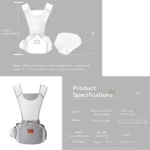 HamshMoc Summer 3D Mesh Baby Hip Seat Carrier Ergonomic Lightweight Anti O Leg Infant Waist Stool