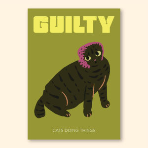 Cat Misbehaving Illustration Poster Coffee Dessert Shop Bedroom Wall Decor Art No Frame Soft Decoration Photography Background