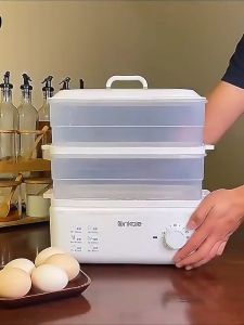 Ankale household multifunctional electric cooker double-layer transparent electric steam cooker food grade PP material food dumpling steaming pot insulation pot multifunctional rice cooker egg cooker steam cooker