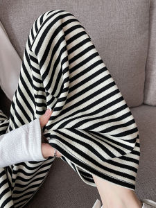 Fashionable French Style All-Match Loose Slimming Striped Wide-Leg Pants