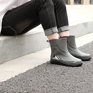 Rainproof And Waterproof Shoes Mid-Tube Non-slip High-end Mens Rain Boots Rain Boots Work Rubber Sh