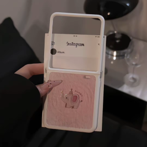 Honor Magic V Flip Silicone Case Creative Oil Painting Little Elephant Foldable Screen Phone Cover Womens Simple Anti-Fall Protection