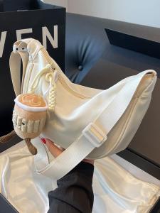 Large Capacity Single Shoulder Slant Moon Bag for Women 2025 New Spring Summer Casual All-Match Dumpling Bag Nylon Commuting Bag