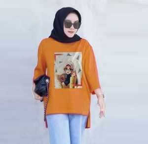 FEMMESHOPA - ATASAN OVERSIZE - KAOS PINGUIN - ATASAN TERBARU - KAOS OVERSIZE - ATASAN MURAH - FN OVERSIZE HIJABER ANIM