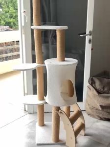 Rumah kucing Cat House Putih Tempat Tidur Kucing Cat Condo Mainan Kucing Cat Playground Cat Tree