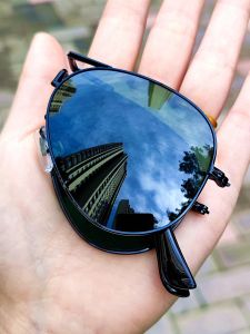 Tempered Glass Lens Folding Sunglasses Mens and Womens Sunglasses Personality Pilot Fashion Outdoor Ultra-Clear Glasses