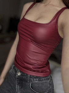 ผู้หญิง Solid Square COLLAR Tank Top แขนกุด Y2K เกาหลีแฟชั่น Edgy ฤดูร้อน Ropa De Mujer Camison Verano