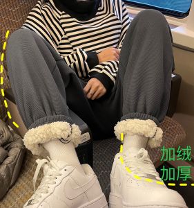 Quần Thể Thao Nam Mùa Đông Dày Dặn Quần Dài Ống Rộng Quần Thể Thao Đa Năng Quần Dài Có Khóa Kéo Quần Dài Thường Ngày Cho Thanh Thiếu Niên