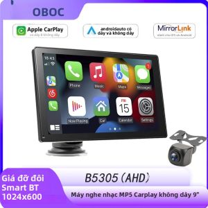 Máy Nghe Nhạc MP5 Di Động BQCC 9 Inch HD IPS Tích Hợp Carplay Không Dây Mirrorlink Android Auto Bluetooth Giá Đỡ Kép Đầu Radio Xe Hơi