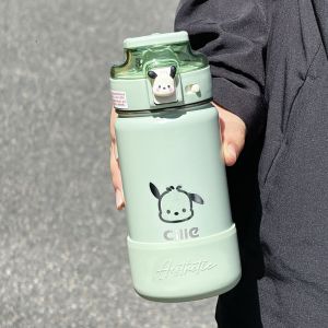 Túi Đựng Nước Thể Thao Cỡ Lớn Chống Trượt Có Nắp Và Đệm Cốc Thép Không Gỉ Chống Thấm Nước Cho Nam Nữ Học Sinh