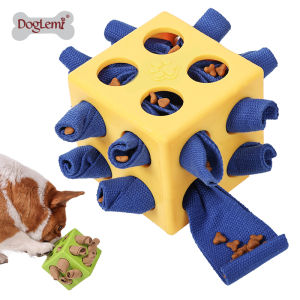 Doglemi Chewproof Slow Feeding Intelligence Pet Toy Hide And Seek Food Ball Tooth Cleaning Magic Cube Box for Cats And Dogs