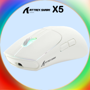 ATTACK SHARK | ATTACK SHARK X5 Wireless Gaming Mouse Tri-Mode Bluetooth/2.4G/USB-C RGB 49g Lightweight PAW3212 Rechargeable for PC/Mac/Win