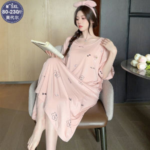 Váy Ngủ Cotton Modal Cỡ Lớn Mùa Hè Mỏng Rộng Rãi Cho Phụ Nữ Mang Thai Váy Ngủ Cotton Nguyên Chất Cỡ Lớn Thoải Mái Thoáng Khí