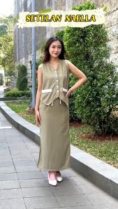 AQILA - SET WANITA OUTFIT CEWEK NAELLA KOREAN STYLE KNIT PREMIUM