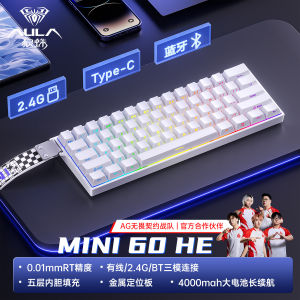 AULA | AULA MINI 60HE Mechanical Keyboard Butterfly keycaps 60% Layout Magnetic Switch 8KHz RGB Tri-Mode Rapid Trigger for FPS Gaming