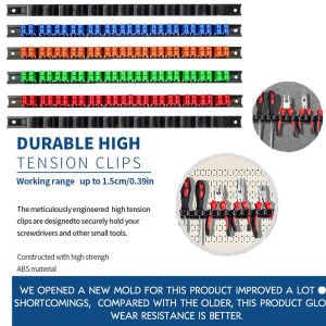 6pcs Screwdriver Organizer Tool Holder Plastic Wrench Rail Rack Storage Holder Garage Workshops Hardware Tool Display Hanger