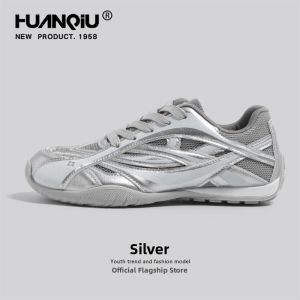 HuanQiu | Breathable Sport Womens Trainers Silver