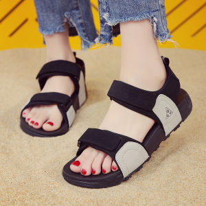 Summer Casual Anti-Slip Flat Sandals Womens plus Size Wide Foot Beach Shoes Fashionable Couple Matching Slip-On Flats