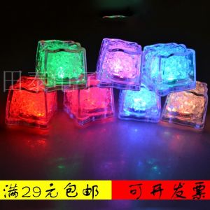 LED Water Sensor Glow Ice Cube Light Waterproof Flashing Sushi Lamp Ice Sculpture DIY Decorative Lighting Plastic Body