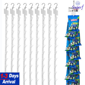 【From Manila】10Pcs 62cm Plastic Hanging Strips Snack Display Hooks Hanger Retail Shelf Supermarket Clip Strips for Store Sales Promotion