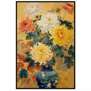 Tranh hoa cúc chất liệu Acrylic in canvas tranh treo tường tranh dán tường decor phòng khách. CGI - 411