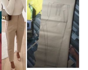 pola instan celana high waist