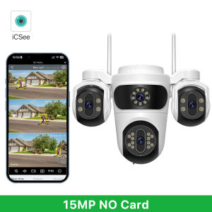 WONSDAR WIFI Camera Three Screens PTZ Camera Human Detection Security CCTV Surveillance HD External Dual Lens Camera iCsee APP