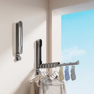 Foldable Multipurpose Hanger Over the Door Storage Organizer with Windproof Clip Fit Door 0.78" & 1.81" Portable Clothes Hanger