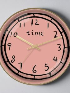 Scandinavian Modern Minimalist Creative Color Guest Restaurant Ultra-Quiet Wall Clock Cartoon Hand-Painted Bedroom Study Quartz Clock