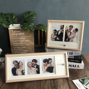 Modern Minimalist Three-Panel Photo Frame Set & Real Wood Home Decor