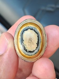 CINCIN BATU AKIK PUSER BUMI WARNA ISTIMEWA ASLI NATURAL