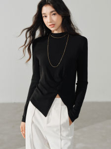 Semi-High Collar Slim Fit Design Tee