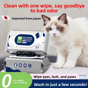 MONLEYTA | Pet Wet Wipes Cat Dog Tear Stain Removal Cleaning Wipes For Butt And Eyes Odor Eliminator Pet Supplies Cat Dog Universal Normal Size