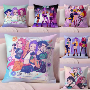 Hot KPop Demon Hunters Cartoon Pillow Covers Decorative Home Double-sided Print Square Pillow Bedroom Room Decoration Pillowcase