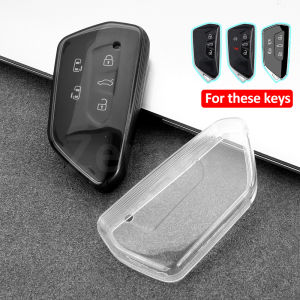 Keyless For VW Volkswagen Golf 8 ID.3 ID.4 Skoda Octavia A8 MK4 MK8 GTI R TPU Transparent Car Key Fob Case Cover Accessories