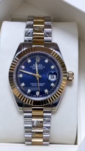 41mm Datejust mens wristwatch with a gold-toned case blue dial vintage style equipped with a luxurious quartz movement — the perfect premium gift for fashion pioneers with unique taste.