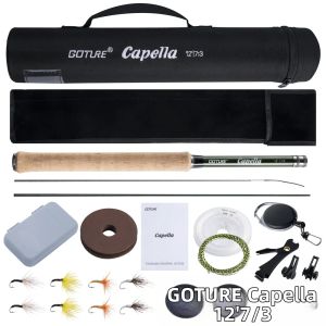 Goture | Bộ Cần Câu Ruồi Goture Tenkara 12FT Siêu Nhẹ Chất Liệu Sợi Carbon IM8 Cần Câu Cá Hồi Di Động Kèm Bộ Mồi Câu Ruồi Dây Câu Và Mồi Giả Dành Cho Câu Cá Ở Sông Hồ Suối.
