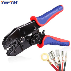 Spade Connectors Crimping Tools YF-04B Nou-Insulated Open Barrel Terminals Ratcheting Pliers AWG 20-10 (0.5-6mm²)