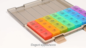 กล่องใส่ยา 28 ช่อง ตลับใส่ยา กล่องใส่ยาพกพา เซ็ตตลับใส่ยา แบบ 1 สัปดาห์ 28 ช่อง รุ่น Vilscijon