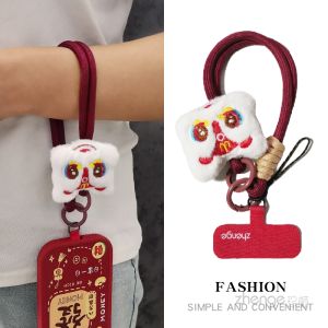 สายรัดข้อมือโทรศัพท์แบบสั้น สายรัดนิ้วขนแกะ ลูกกวาดช้างเผือก สร้อยคอโทรศัพท์ สายรัดแก้วน้ำ สายรัดโทรศัพท์มือถือ เครื่องประดับแฟชั่นสำหรับผู้หญิง