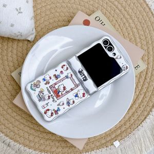 Sanrio | Khung Ảnh Hello Kitty Hình Sóng Hoạt Hình Dễ Thương Dành Cho Samsung Galaxy Z Flip Dây Đeo Chống Sốc Đi Kèm Vỏ Chống Nước Chống Trầy Xước