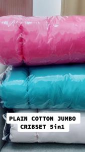 5in1 Plain Crib Set Mattress for Newborn Baby Canadian Cotton with FREE Gift Crib not included | Gabriella Infants Collection