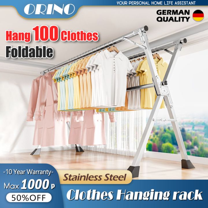 Stainless Steel Ajustable Clothes Hanging Rack Laundry Rack For Indoor ...