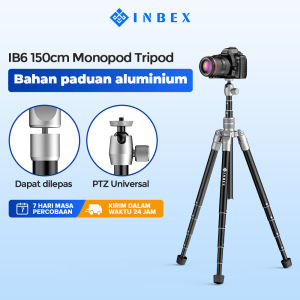 INBEX IB6 150CM Tripod Kamera Lipat Aluminium Aloi Tripod Bepergian Monopod 360 ° Rotasi Horizontal Traveling Kamera Tripod