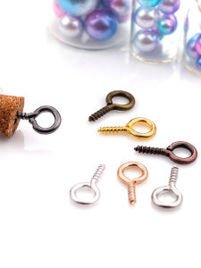 Handmade DIY Antique Style Material Kit 200pcs Sheep Eye Nails Screw Clasps Alloy Geometric Shaped Jewelry Accessories