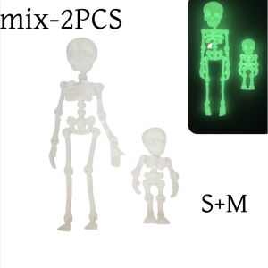 1/2/3pcs Magnetic Luminous 3D Skull Fridge Magnets Poseable Skull Fridge Stickers Funny Halloween Gift Creative DIY Decoration