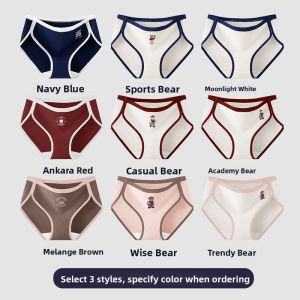 JIAZINI | Antibacterial Pure Cotton Underwear High Slit Sporty Retro American Style Womens Triangle Panties Breathable Comfortable Briefs